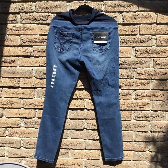 MOTHERHOOD Maternity Womens Indigo Blue Super Stretch Fit Belly Skinny Jeans - Picture 5 of 9